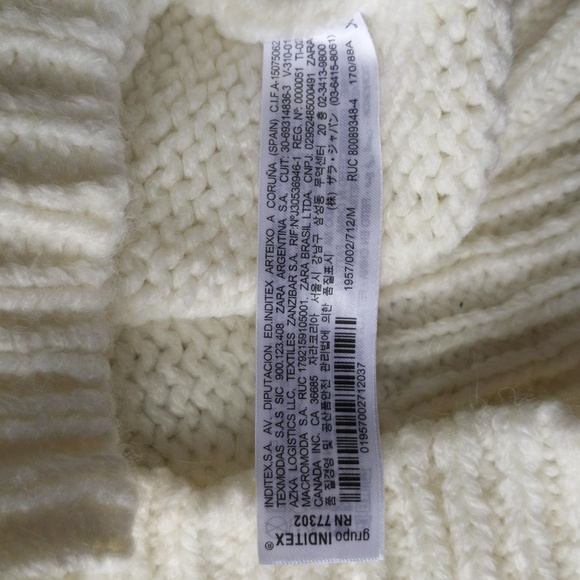 Zara Ecru Knit Pullover Balloon Sleeve Sweater - Picture 8 of 10